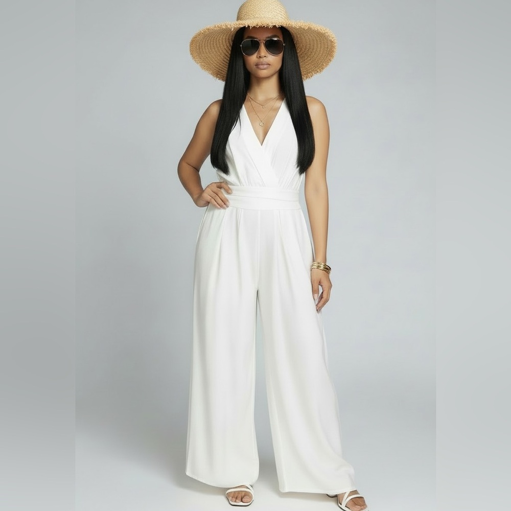 Elegant White Jumpsuit - Picture 4 of 6